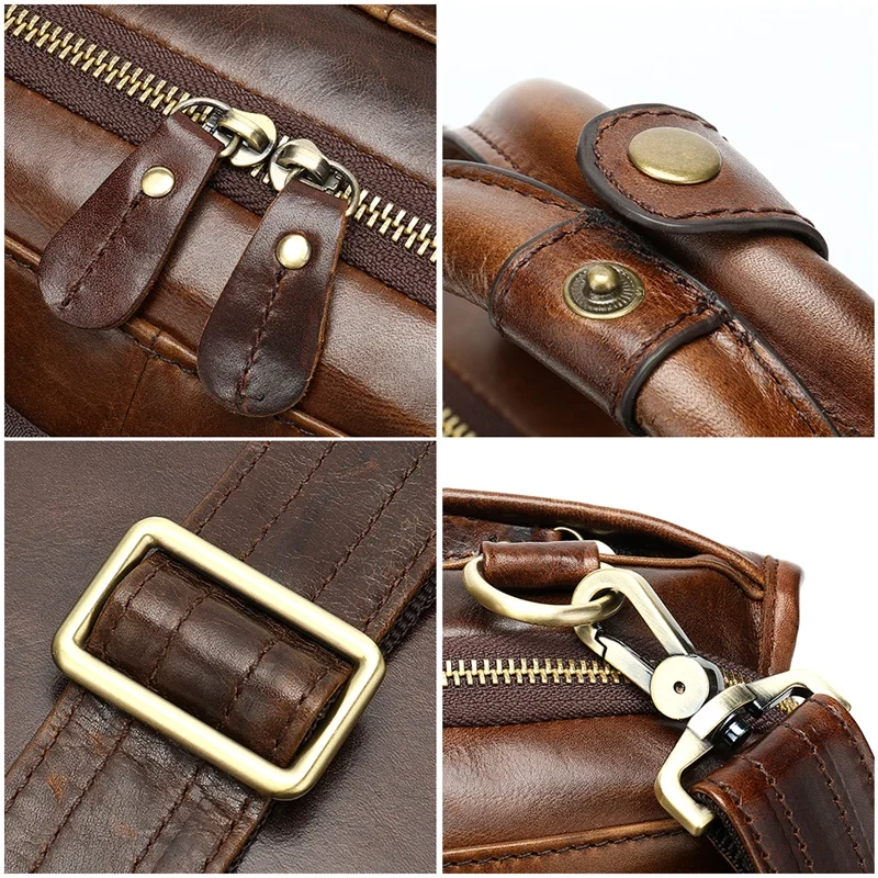 WESTAL men's bag men's leather laptop/briefcase bag for men messenger/office bag men design business document briefcase handbag