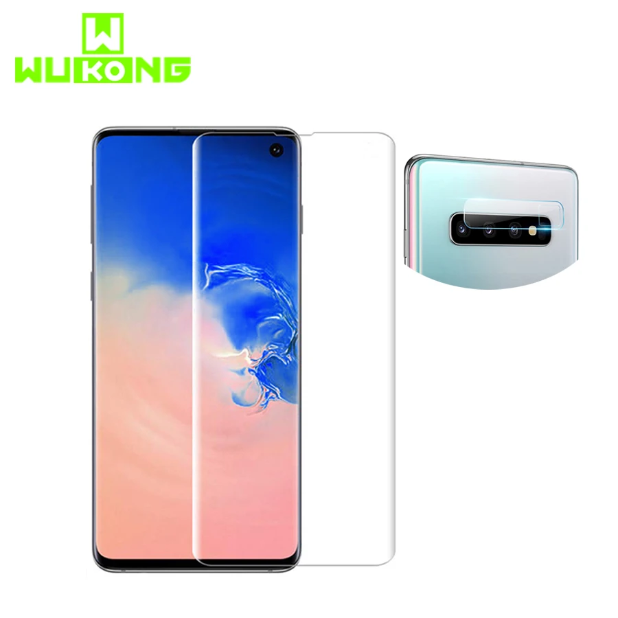 Полное клеевое УФ закаленное стекло для Samsung S8 S9P Note 9 Защита экрана S10 Plus e полное