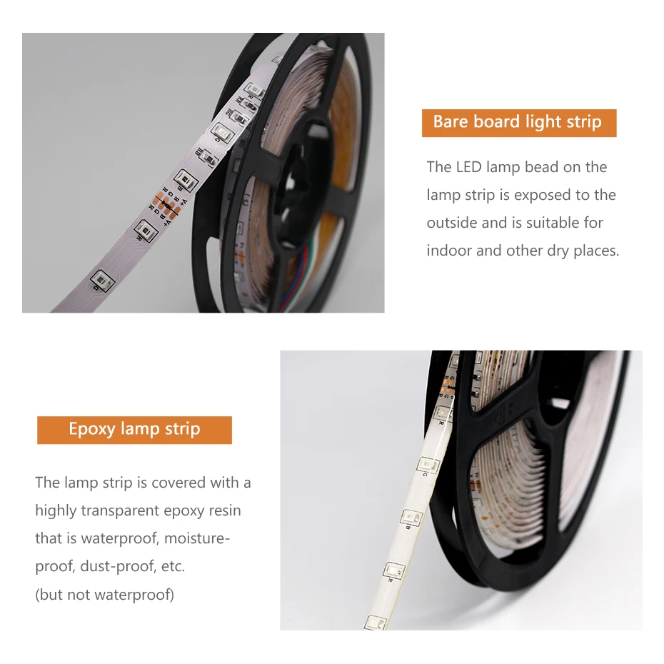 5M Waterproof LED Strip Light RGB SMD 3528 Flexible Led Strip DC 12 V 5 Meters RGB LED Light Addressable With Remote App Control (7)