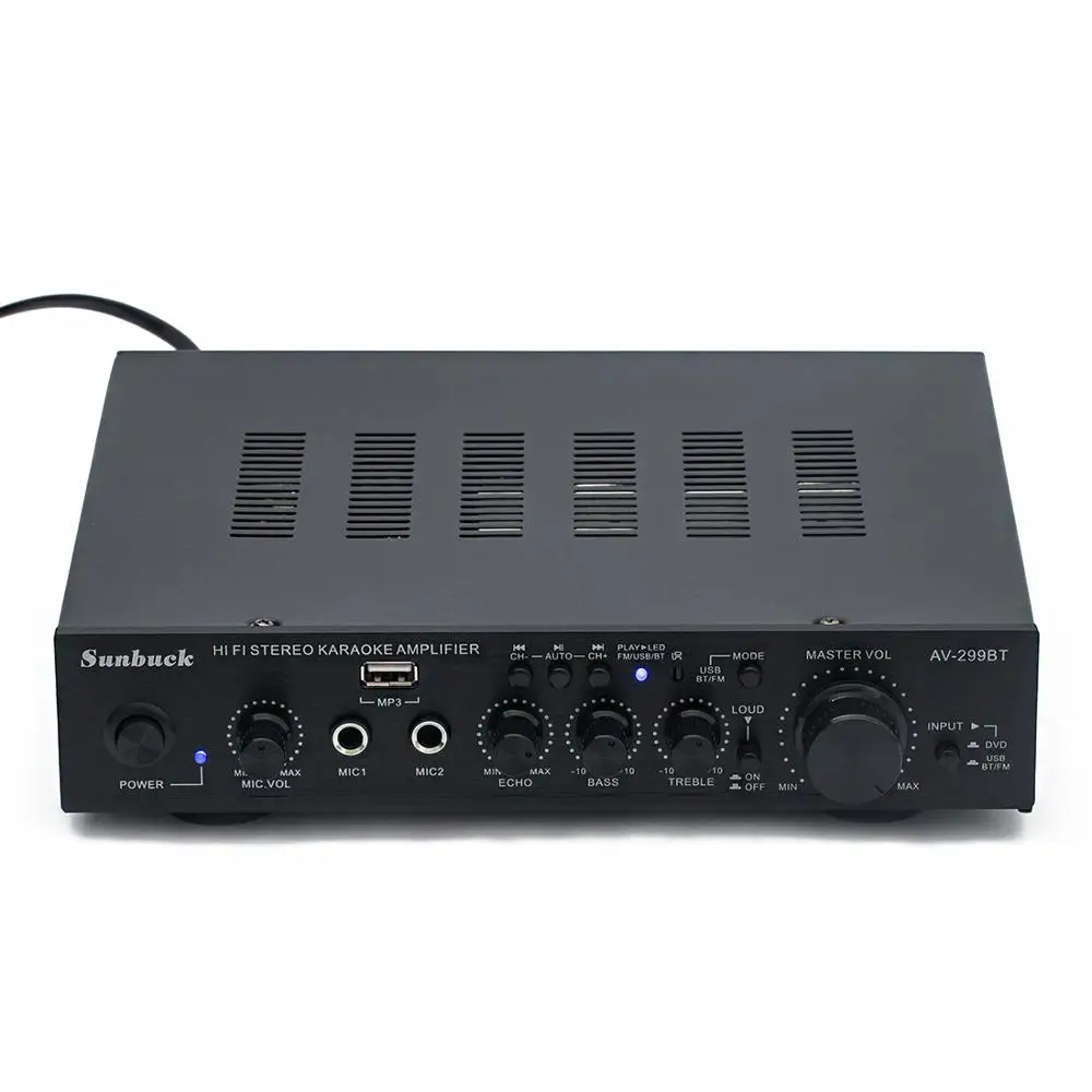 220 В 2,1 канал 200 Вт Высокая мощность Bluetooth USB SD FM пульт Дистанционного Управления караоке HIFI аудио усилитель