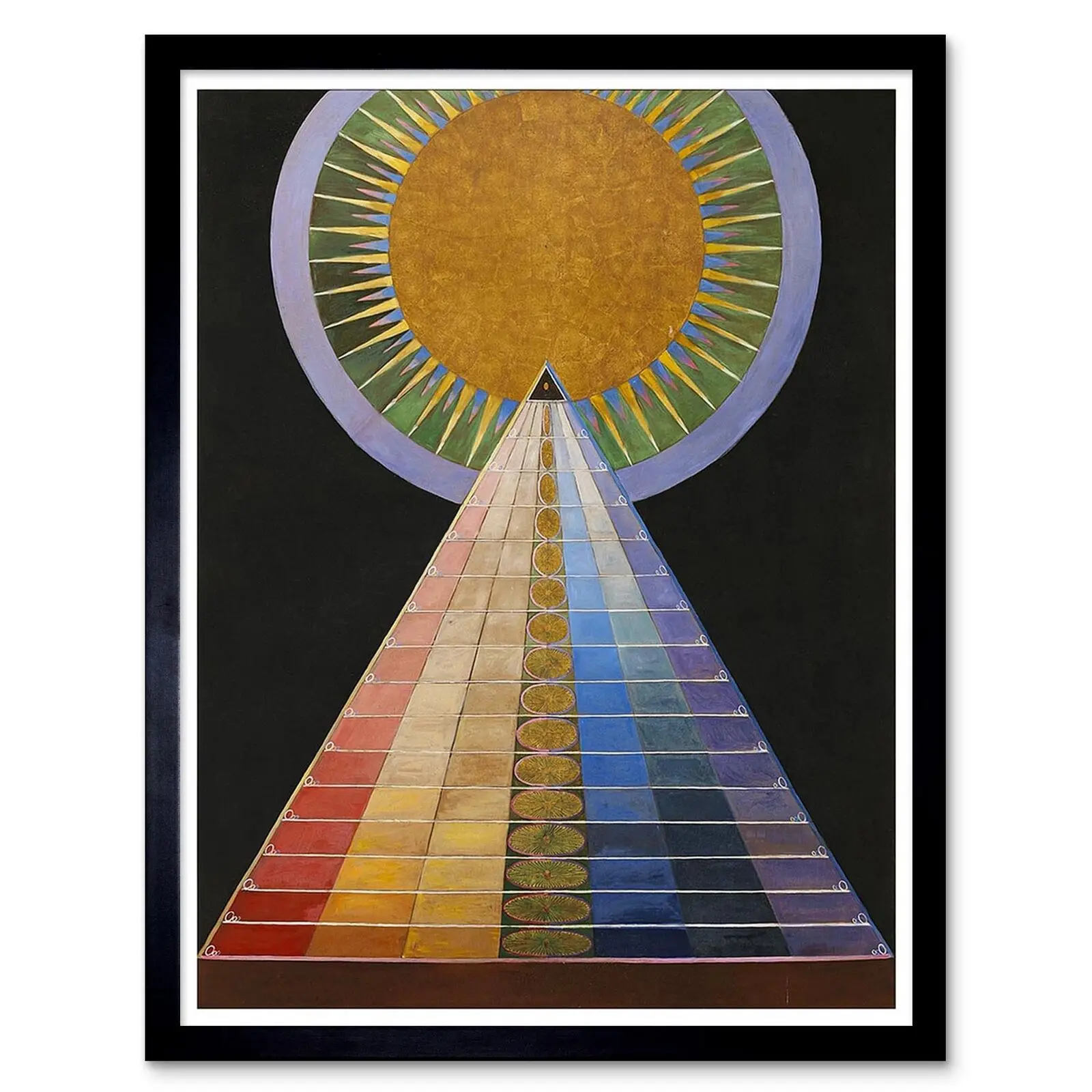 

N2157 Painting Hilma Af Klint Altarpiece Nogroup Wall Sticker Silk Fabric Poster Art Indoor Decor Bright