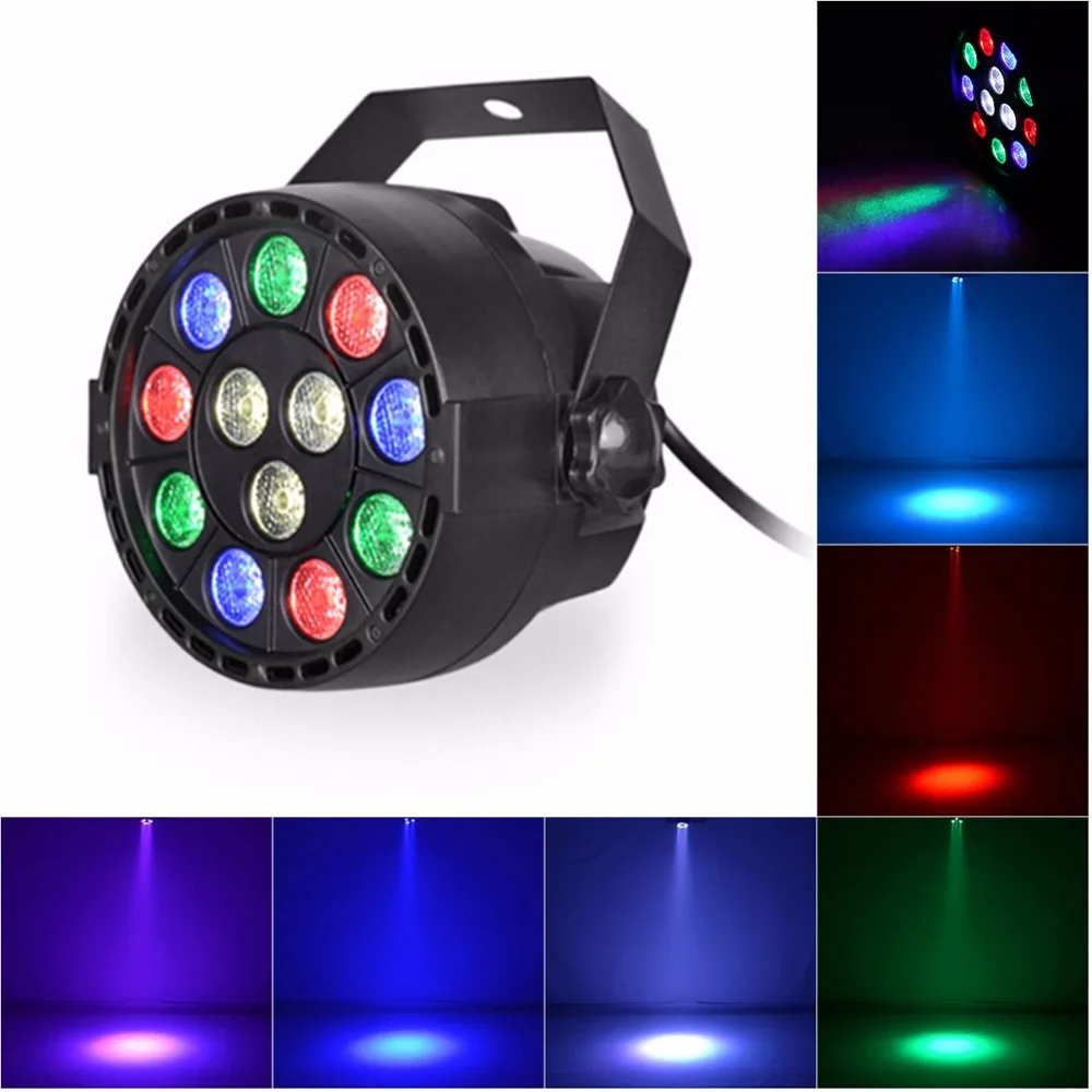 

LED Par 12x3W RGBW LED Stage Light Par Light With DMX512 for disco DJ projector machine Party Stage Lighting Voice Activated