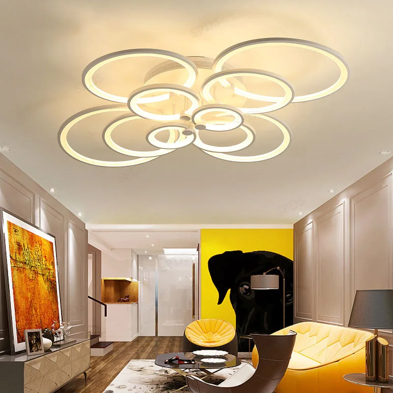 

Post-modern Art Lighting Acrylic Iron LED Home Ceiling Lights Surface mounted Remote Control Indoor Living Room Ceiling Lights