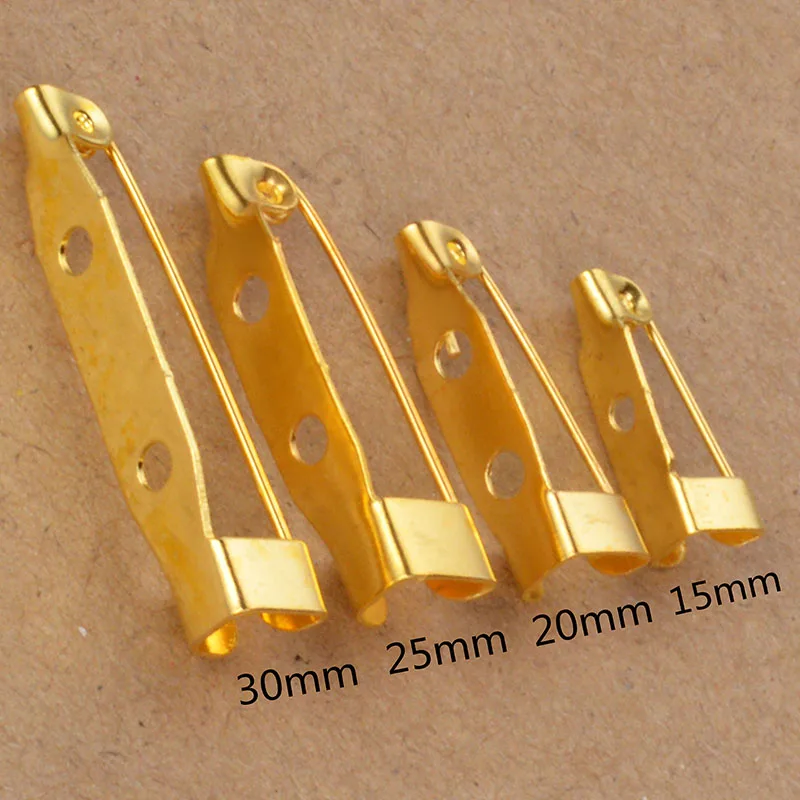 40pcs Gold Jewelry Findings Platinum Iron Pin Backs Brooch Safety Pin