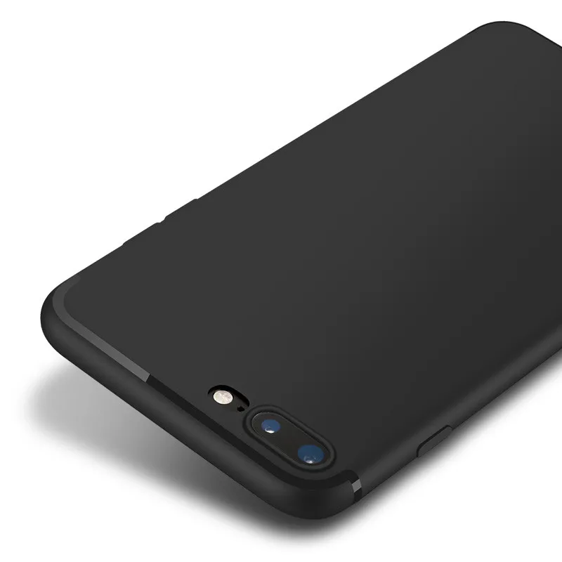 Ультра тонкий мягкий силиконовый чехол из ТПУ для iPhone 7 6 6S Plus 5 5S 5SE 360 Полный чехол матовый черный силиконовый чехол для мобильного телефона s - Цвет: Black