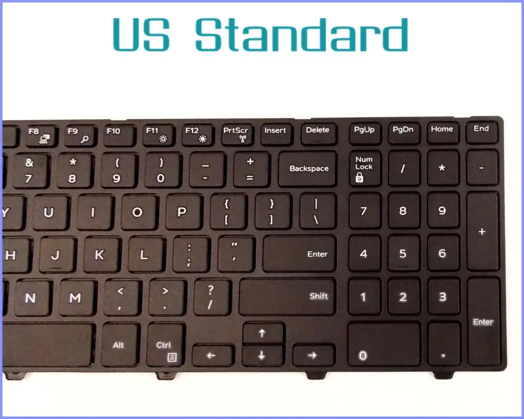 Английская версия клавиатуры для ноутбука Dell Inspiron 15 5000 5542 5545 5547 i5547 3543 черная с