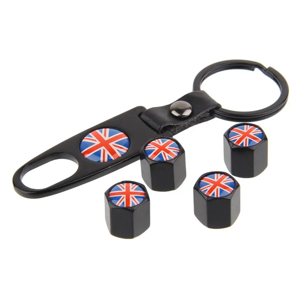 

Hot Wrench Leather Buckle Modified Metal Valve Tire Accessories Tire Decorative Valve Cap Car Key Chain + Valve