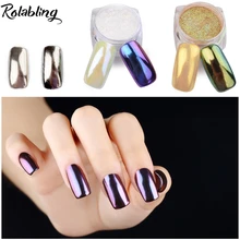 Новое поступление 1Pot набор зеркальных блестящих порошков для Ногтей Сияющий Золотой и Серебряный порошковый порошок для ногтей хромированный пигмент для ногтей зеркальный блеск