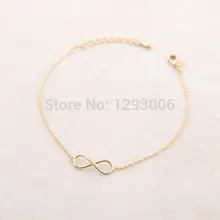 1PC Dainty brief infinite symbol bracelet anklets,infinity shape bracelet,cute 8 eight shape charm bracelet valentine s day faux gem peacock shape charm bracelet