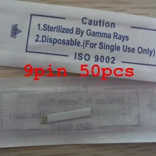 9 pin 50 шт Макияж Иглы для краскопульта Перманентная бровей железная для татуировок машина Топ иглы для микроблейдинга бровей