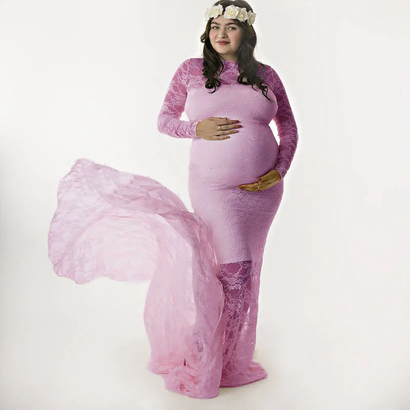 New Maternity Photography Props Maxi Dress Maternity gown Lace Dress Fancy Shooting Photo Clothes for Pregnant Women