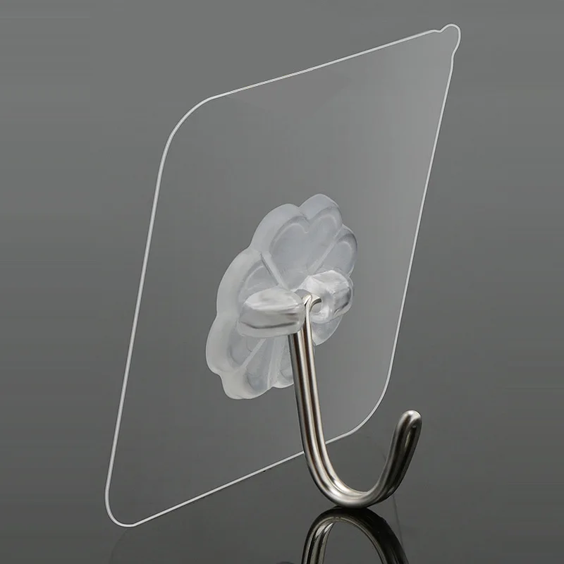 

10PCS/Lot Hooks Transparent Strong Self-adhesive For Door Wall Storage Towel Hooks For Hanging Kitchen Bathroom Accessories