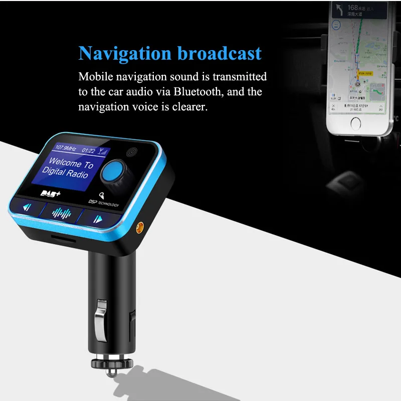 JaJaBor автомобильный радиоприемник Авто DAB fm-передатчик цифровой аудио вещание Bluetooth Handsfree Автомобильный mp3 плеер ЖК-дисплей