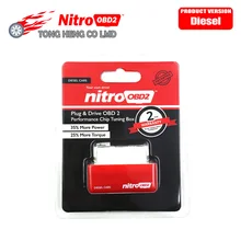 Mejor calidad NitroOBD2 Diesel caja de sintonización con Chip para coche macho y conducir OBD2 Chip de caja más potencia/más par de torsión Nitro OBD2
