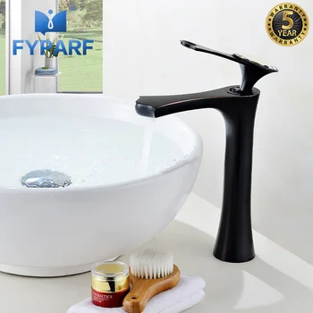 

FYPARF Supper High Quality Tall Sink Faucet Bathroom Basin Sink Faucet Bathroom Brass Cold Hot Diamond on Handle Water Mixer Tap