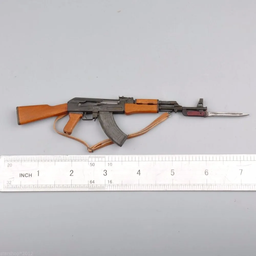 1/6 весы солдатики Запчасти аксессуар опасная игрушка металла AK47 Модель со штыком набор с песком для детей возрастом от 12 дюймов фигурка