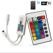 DC12V-24V RGB RGBW Wifi LED Remote Controller Android /IOS Mini + 24Key IR Remote control for SMD 5050 3528 LED Strip Light
