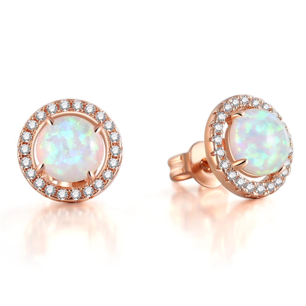 

Canner Gradient Color Opal Stud Earrings For Women Crystal Stud Earring Wedding Party Birthday Valentine Gift Jewelry C3