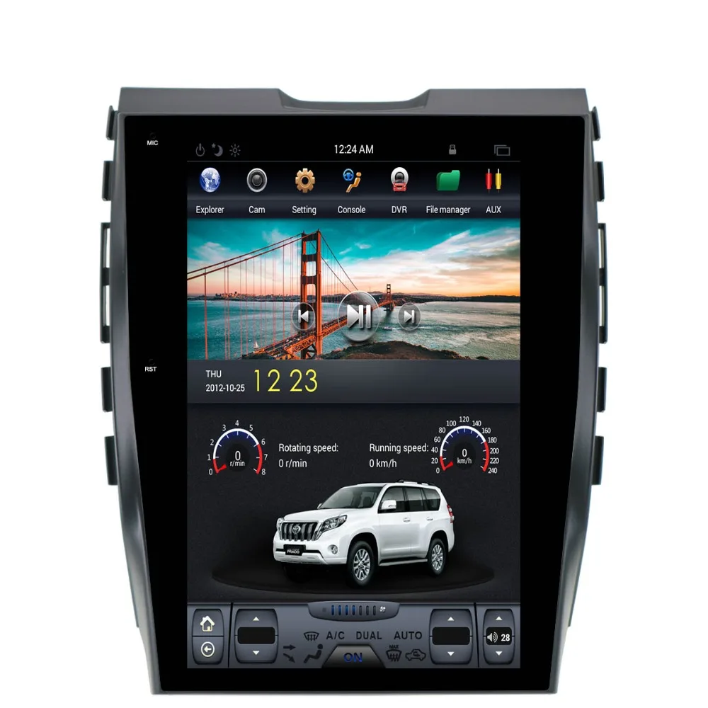 Flash Deal Tesla vertical scree 12.1 Inch Android 7.1 Car GPS Navigation no DVD Player for Ford Edge 2015 2016 2017 2018 headunit automatic 3