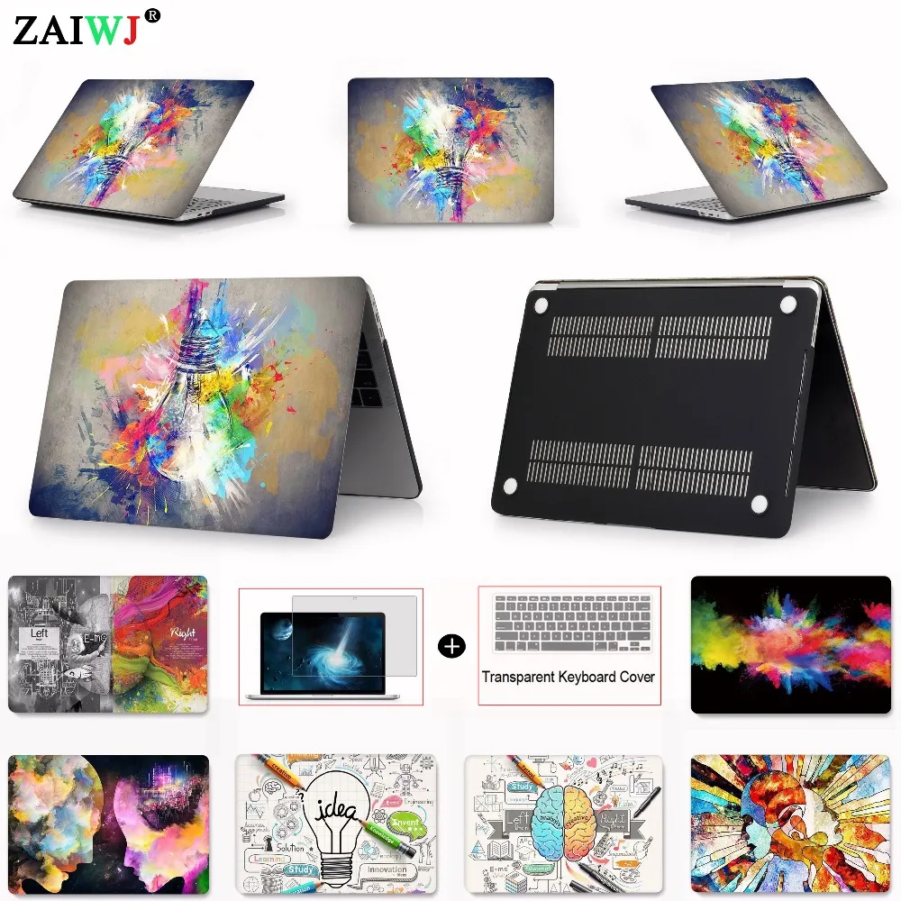 Новинка, чехол для ноутбука с принтом ZAIWJ для MacBook Air retina Pro 11, 12, 13, 15, для Mac book, 13,3 дюймов, с сенсорной панелью, чехол для клавиатуры