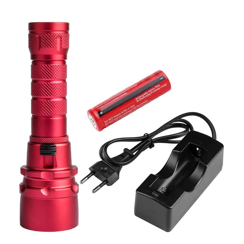 CREE Flash Light LED Diving Torch 2000 Lumens CREE XM-L L2 Underwater 80m Diver Equipment With Hand Strap 18650 Battery Charger
