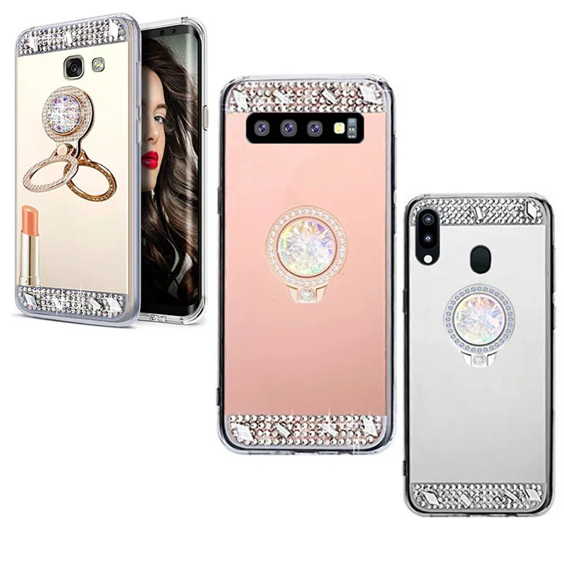 3D Mirror bumper Armor Phone Back Cover For Samsung Galaxy S10e case S10 Plus J4 J6 S9 S8 M20 M10 A7 2018 A3 2016 A5 2017 | Мобильные
