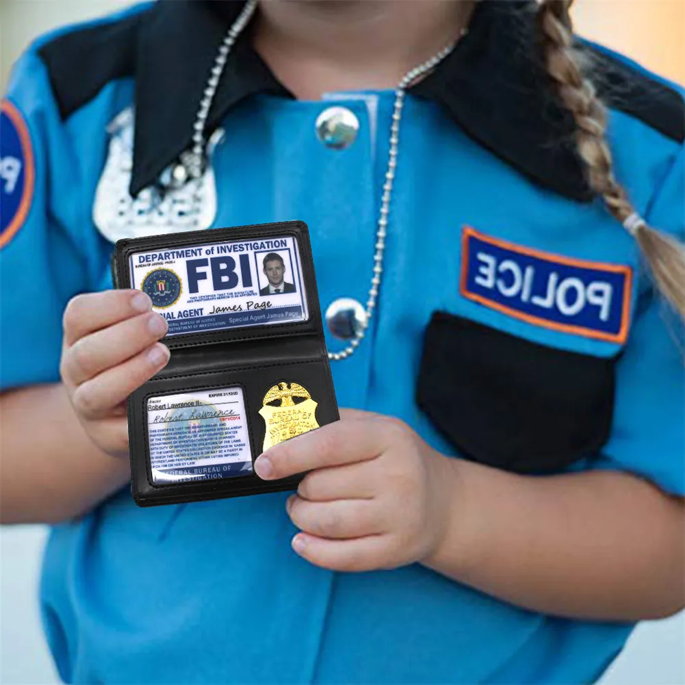 Titular do Cartão de Identificação da Polícia Crianças Role Playing Brinquedos Ocupações Sobrenatural Dean Sam Winchester Fbi Metal Crachá Cartões Carteiras Titular 2 cartão de identificação da polícia cartões carteiras titular
