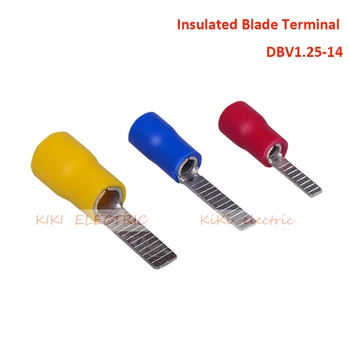 

DBV1.25-14 Insulated Blade Terminal / cold terminal for 0.5-1.5mm2 cable Electric Wire Connectors Ends 1000pcs/lot