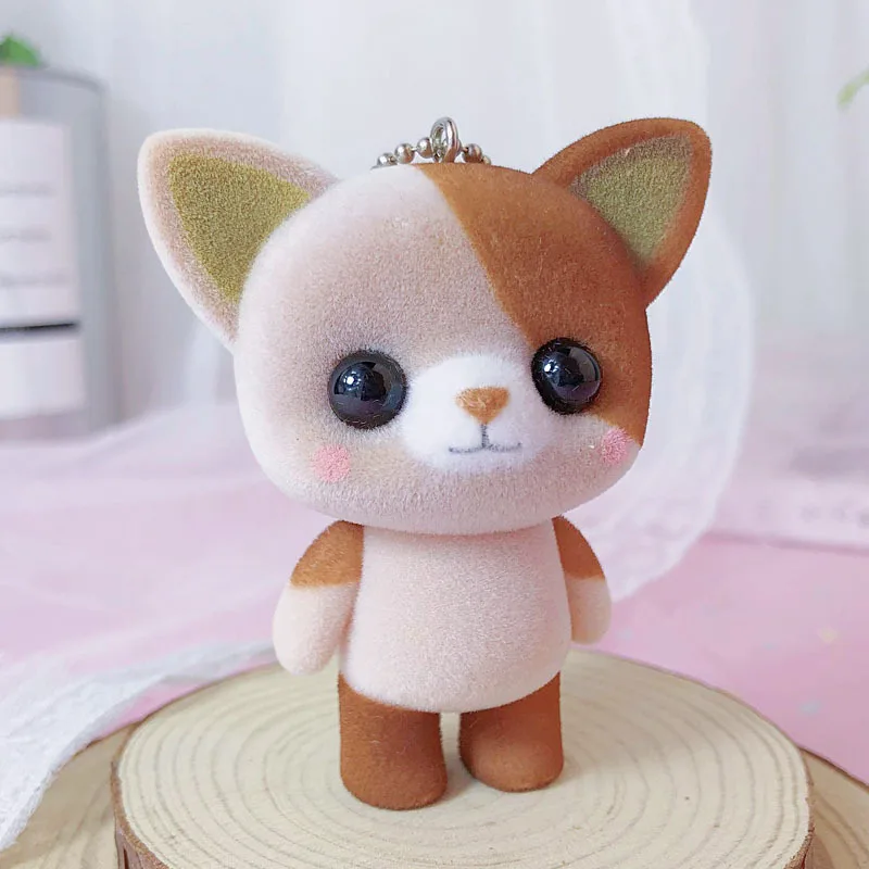 

2019 new Cute cat panda Flocking doll Key Chain Car Keyring Holder Bag Pendant Charm Keychain Plush Fur New Cute Women Key A064