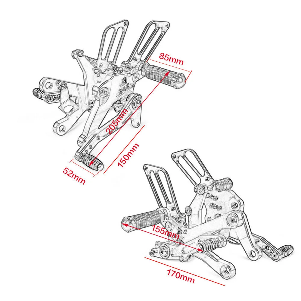 CNC регулируемые Подножки Rearset педали задние наборы колышки для Kawasaki Ninja 400 Ninja 250- аксессуары для мотоциклов