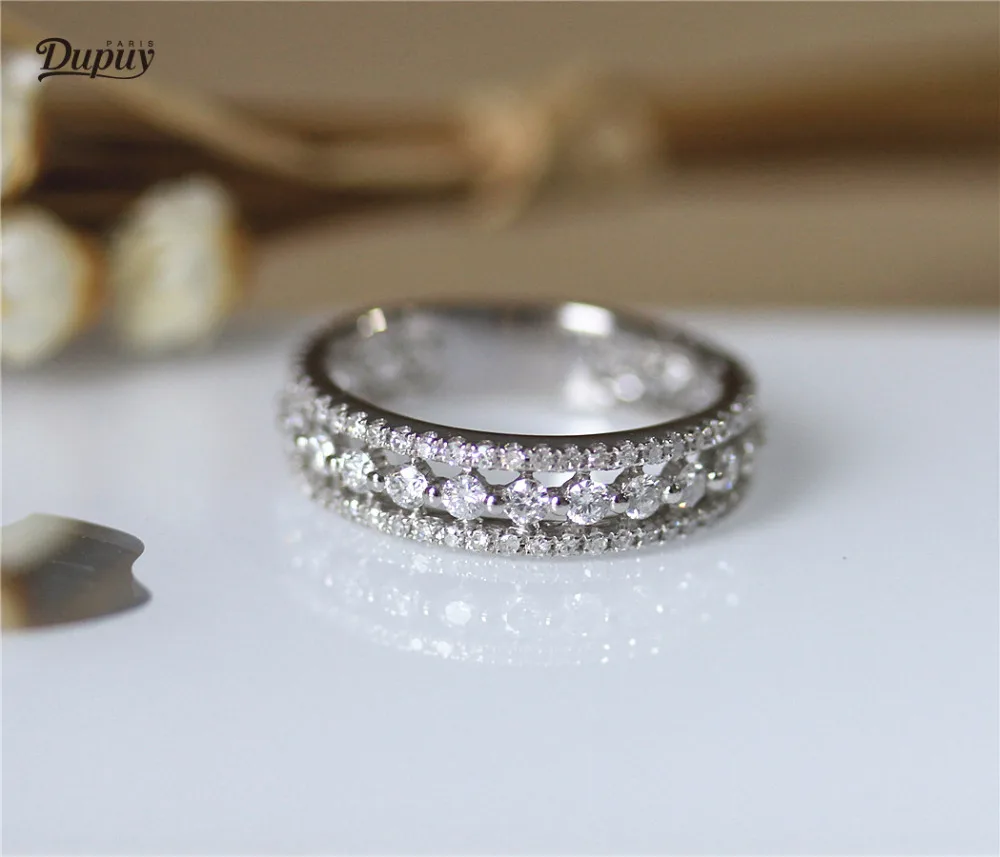 Dupuy Brilliant Eternity Conflict Free Natural Diamond Ring Dupuy Brilliant Eternity Conflict Free Natural Diamond Ring Stackable Wedding Band Solid 14k White Gold Bridal