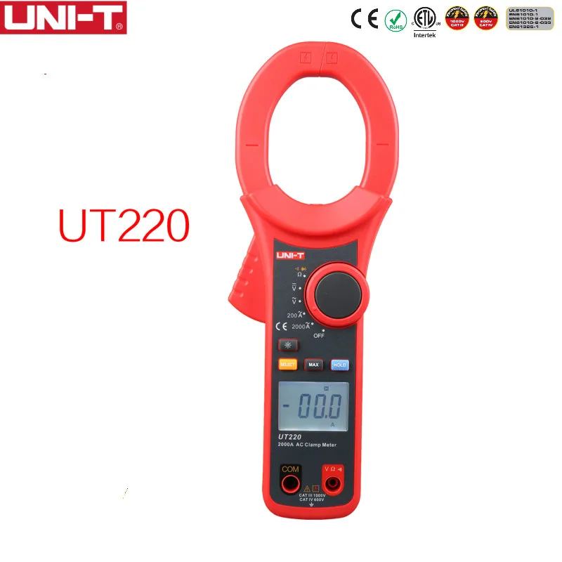 UNI-T UT220 2000A Цифровые токоизмерительные клещи измерительные мультиметры Авто Диапазон сопротивления