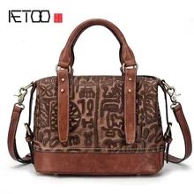 AETOO новая кожаная женская сумка через плечо сумка-мессенджер Дамская переносная деревом Высокая кожаная повседневная женская сумка верхний слой кожа ретро