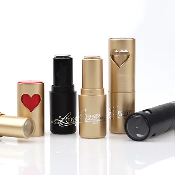 

5g Empty Lipstick Tubes Black Lip balm Container Heart Shape DIY Lip gloss Packing container Diam 12.1mm free shipping