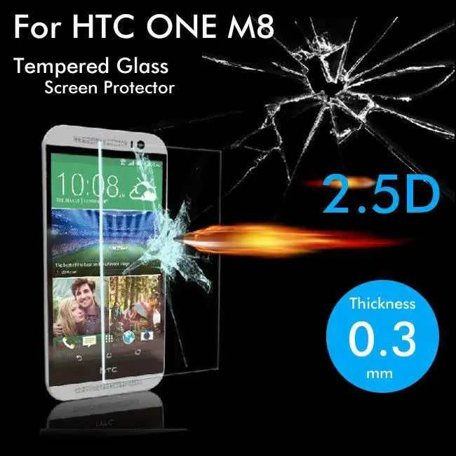 

For HTC ONE M8 Tempered Glass Original 9H High Quality Protective Film Explosion-proof Screen Protector for One 2 M8s M8w M8t