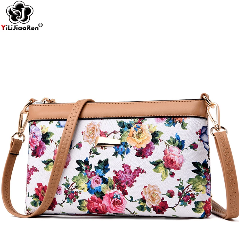 الأزياء روز نمط Crossbody حقائب للنساء عالية الجودة حقيبة كتف جلدية pu الفاخرة حقيبة ساعي Sac Bolso موهير