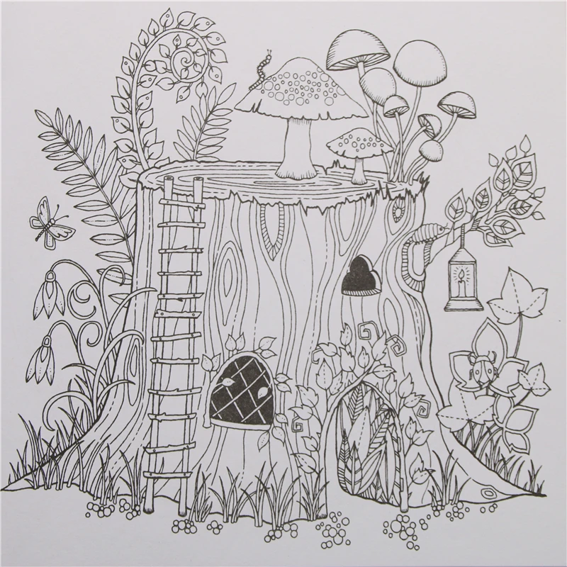 24 страницы Зачарованный лес английское издание раскраска для детей взрослых снять стресс Kill Time альбом для рисования