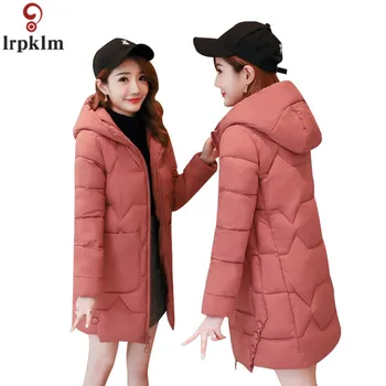 

Women Winter Jacket Long Winter Coat Women Hooded Long Padded Women Jackets Loose Slim Coats 2018 New Korean Female CH698