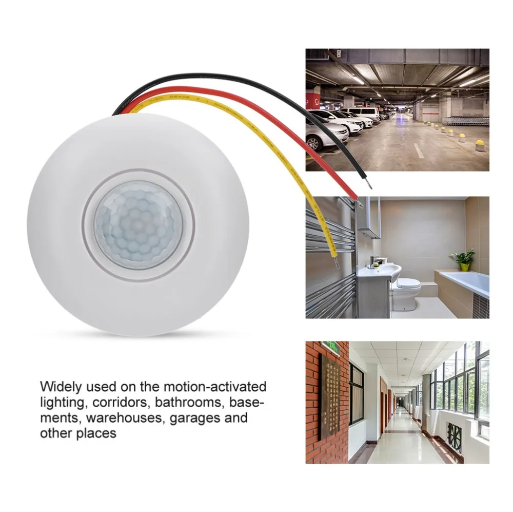 

High sensitivity 12V 110-220V Ceiling 360 Degree PIR body infrared induction motion sensor light switch Time Delay Free Shipping
