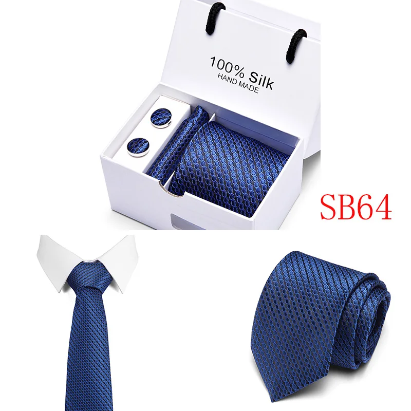 Радость Alice Box Set галстук комплекты Для мужчин Классический шелковый платок-галстук запонки, Подарочная коробка цветочный шейный платок для