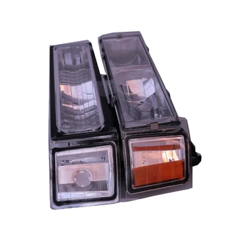 

2 Piece Set Composite Headlights With Upper & Lower Bumper Light Replacement Headlamp Side Marker Lamps for Chevrolet C10