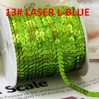 100 ярдов/партия 6 мм лазерные блестки для шитья на обшивке плоские круглые Блестки в рулоне для украшения ремесла аксессуары для одежды - Цвет: laser light green