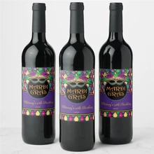 Персонализированные Mardi Gras! Праздничная винная этикетка на заказ Свадебная винная этикетка