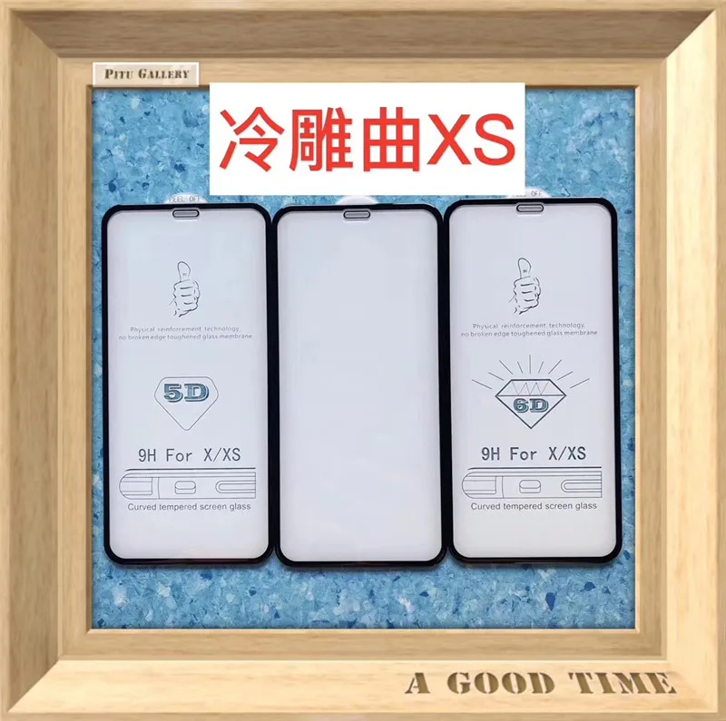 10pcs/lot For iPhone 7 glass iphone 6S 8 Plus Tempered Glass for iPhone X XR XS Max Screen Protector 6D Full Cover Cold Carving