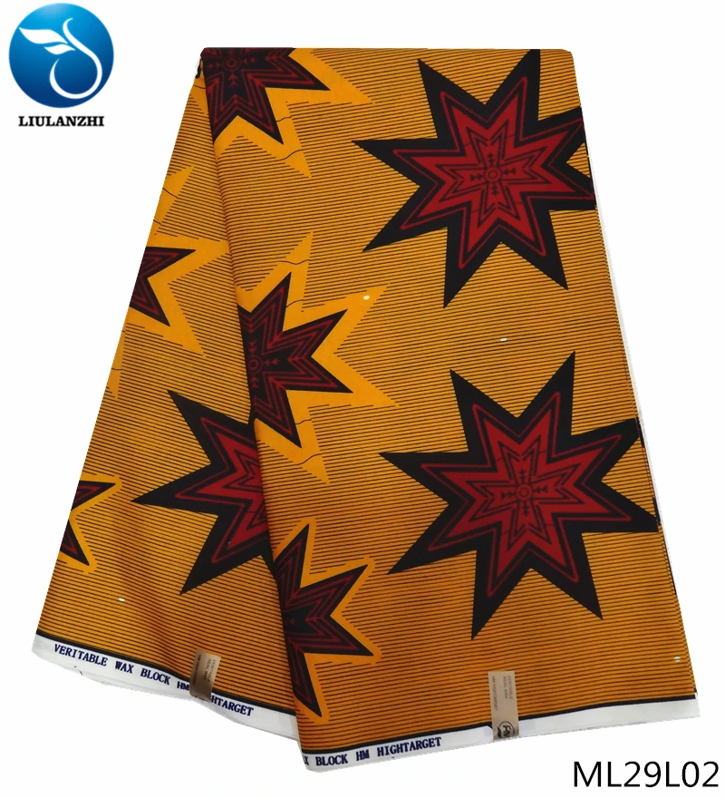 LIULANZHI африканская восковая ткань s новейший дизайн напечатанная Анкара восковая ткань настоящий воск ткань полиэстер для платьев ML29L01-ML29L18