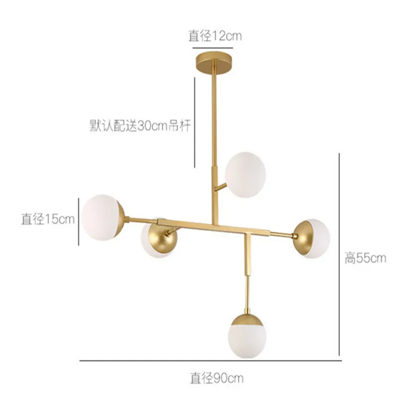  5 Heads Modern Creative Dinner Pendant Light Loft Art Molecular Livingroom Study Bedroom Restaurant - 32921420974