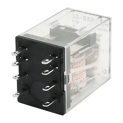 

HH52P 8 Pins DPDT Green LED Pilot Lamp Power Relay AC 220V Coil Voltage Free Shipping