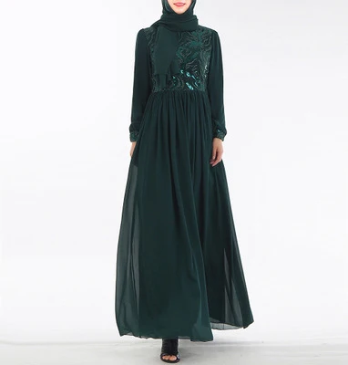 Женское платье с объемными блестками и цветочной вышивкой Abaya в Дубае