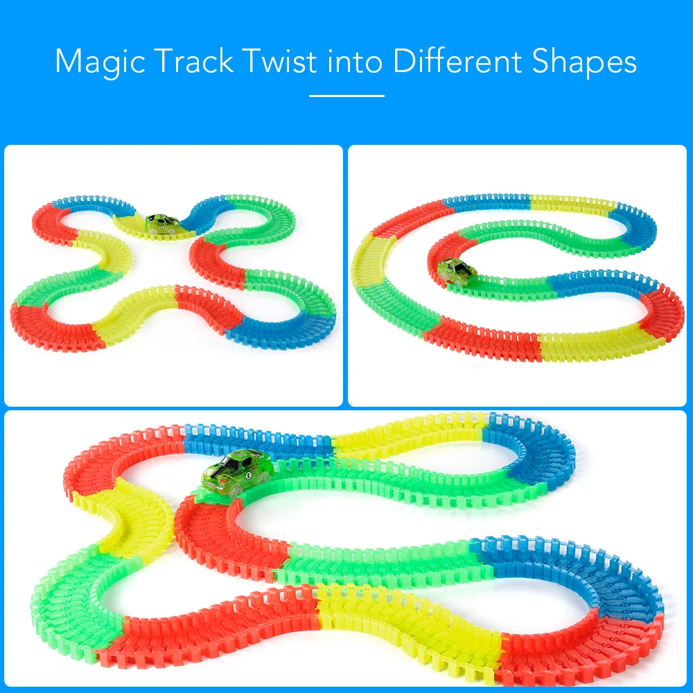 Free Splicing Luminous Orbit Electric Car Children Toys Tracks Flexible