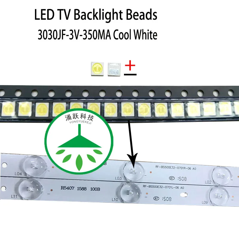 100 шт./лот новые высокие мощность лампа холодного света бусины 3 в для Ремонт lcd-телевизоров led ТВ подсветка полосы света-диод 3030 smd